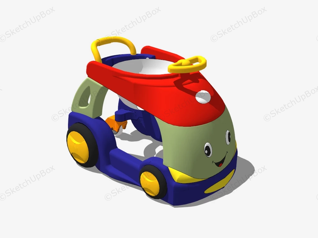 Ride On Push Car Toy For Baby sketchup model preview - SketchupBox