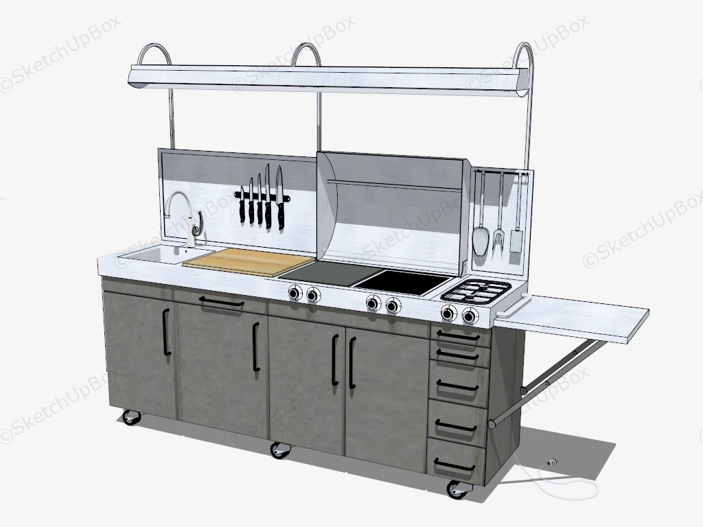 Movable Portable Outdoor Kitchen sketchup model preview - SketchupBox