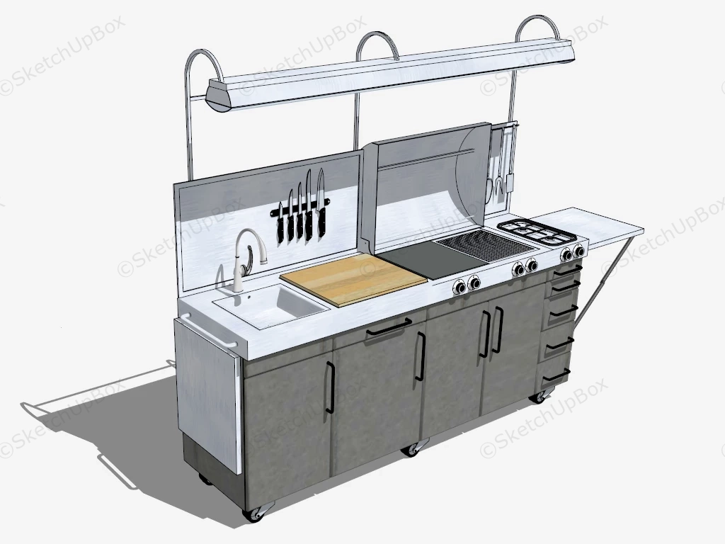 Movable Portable Outdoor Kitchen sketchup model preview - SketchupBox