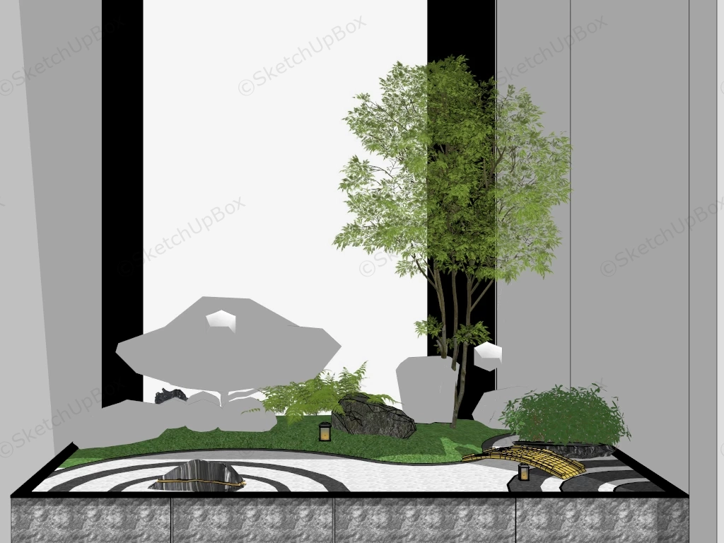 Zen Garden Window Well sketchup model preview - SketchupBox