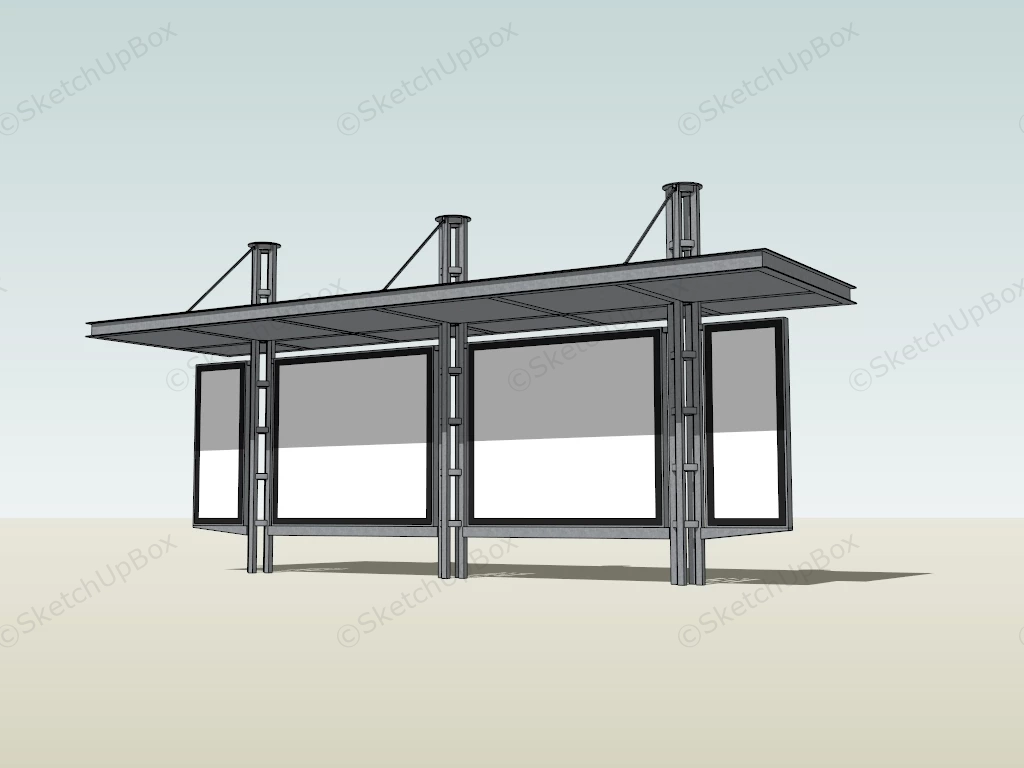 Bus Stop Shelter sketchup model preview - SketchupBox