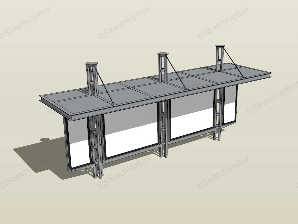 Bus Stop Shelter sketchup model preview - SketchupBox