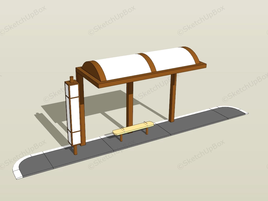 Small Bus Shelter sketchup model preview - SketchupBox