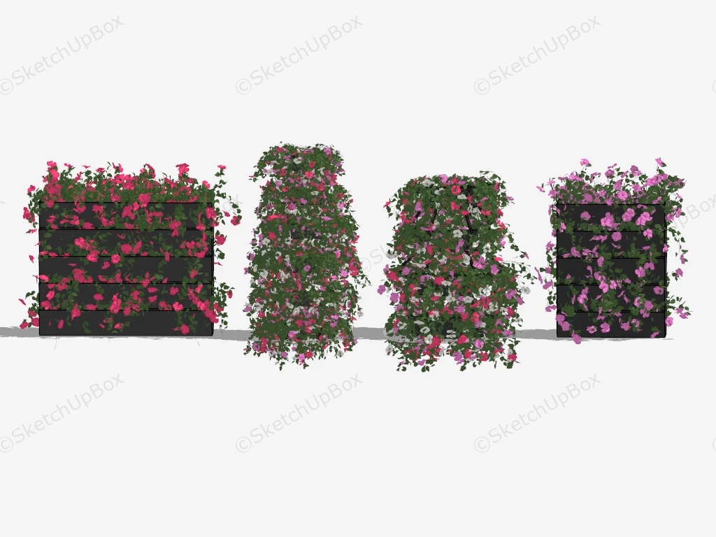 Raised Flower Beds sketchup model preview - SketchupBox