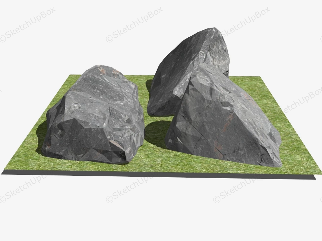 Landscape Boulders sketchup model preview - SketchupBox