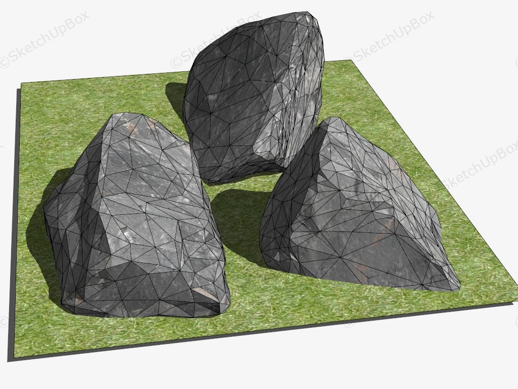 Landscape Boulders sketchup model preview - SketchupBox