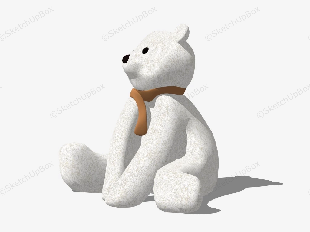 Stuffed Polar Bear Toy sketchup model preview - SketchupBox