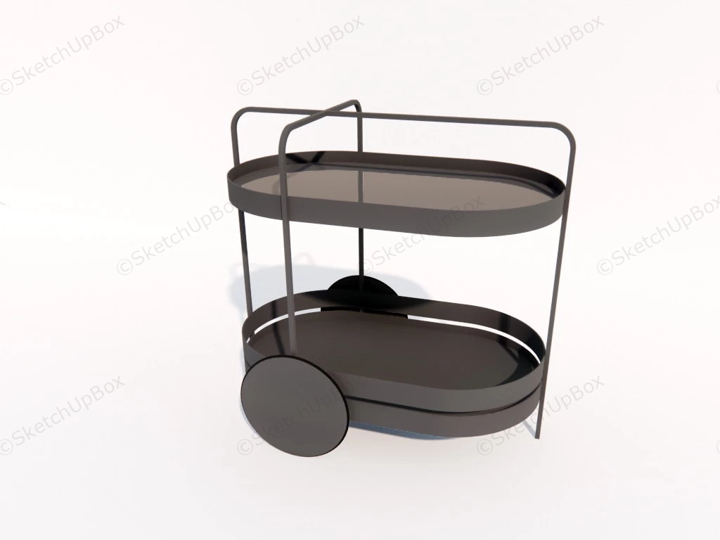 Industrial Metal Cart Coffee Table sketchup model preview - SketchupBox