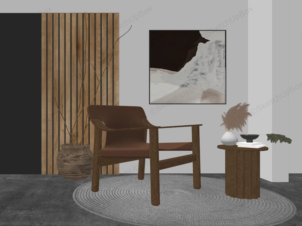 Accent Chair For Living Room sketchup model preview - SketchupBox