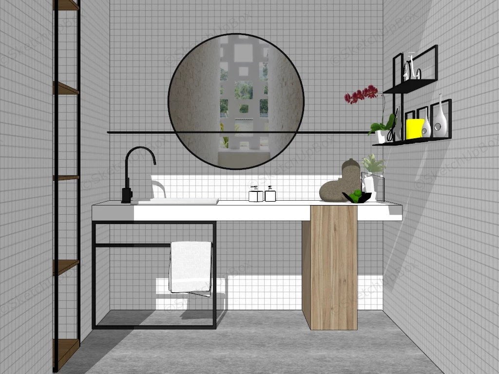 Simple Bathroom Vanity Idea sketchup model preview - SketchupBox