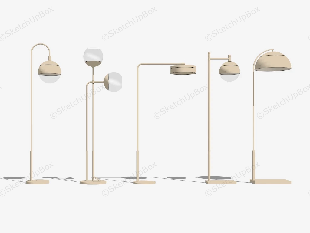 Modern Minimalist Floor Lamps Collection sketchup model preview - SketchupBox