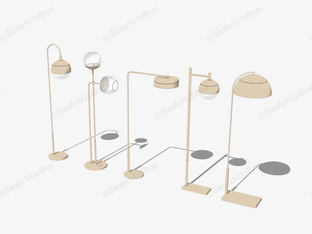 Modern Minimalist Floor Lamps Collection sketchup model preview - SketchupBox