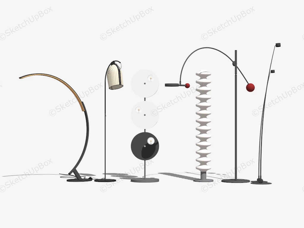 Artistic Floor Lamps Collection sketchup model preview - SketchupBox