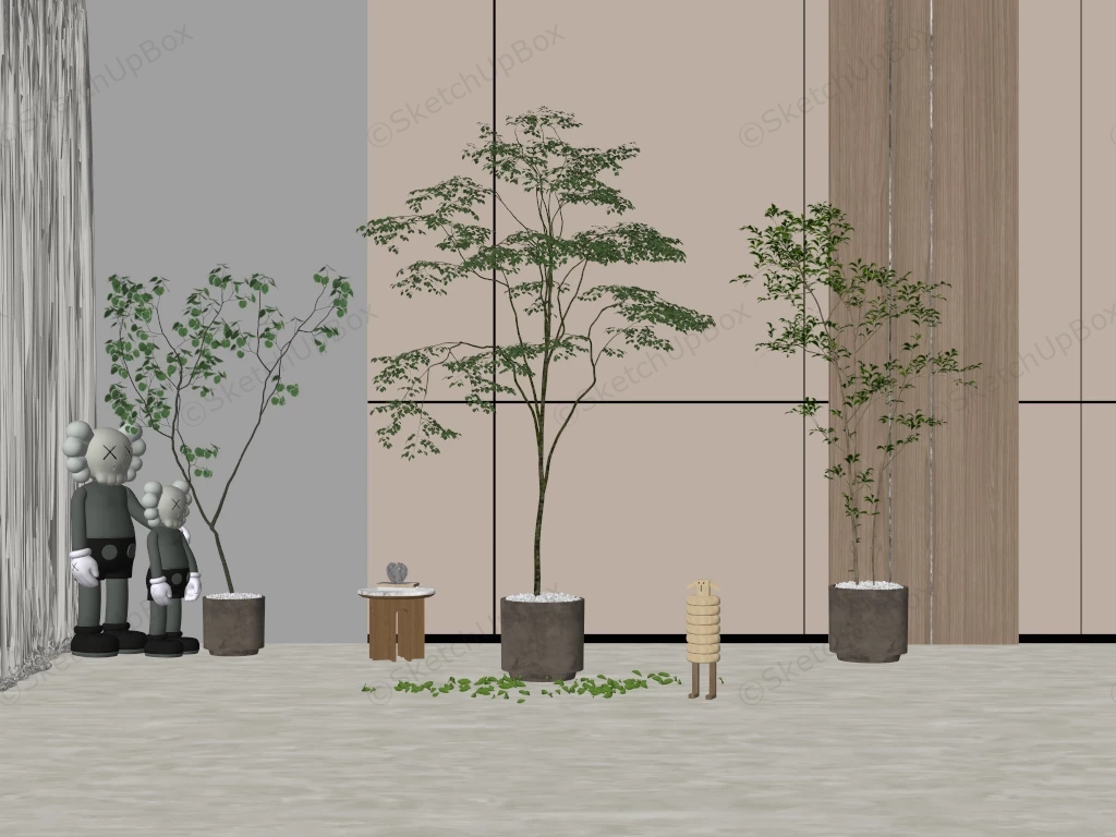 Tall Indoor Trees sketchup model preview - SketchupBox