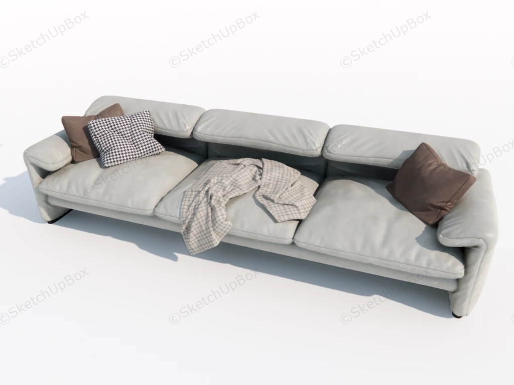 Light Grey Leather Sofa Set sketchup model preview - SketchupBox