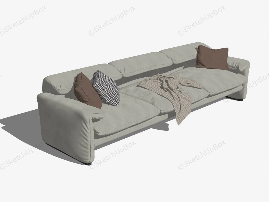 Light Grey Leather Sofa Set sketchup model preview - SketchupBox