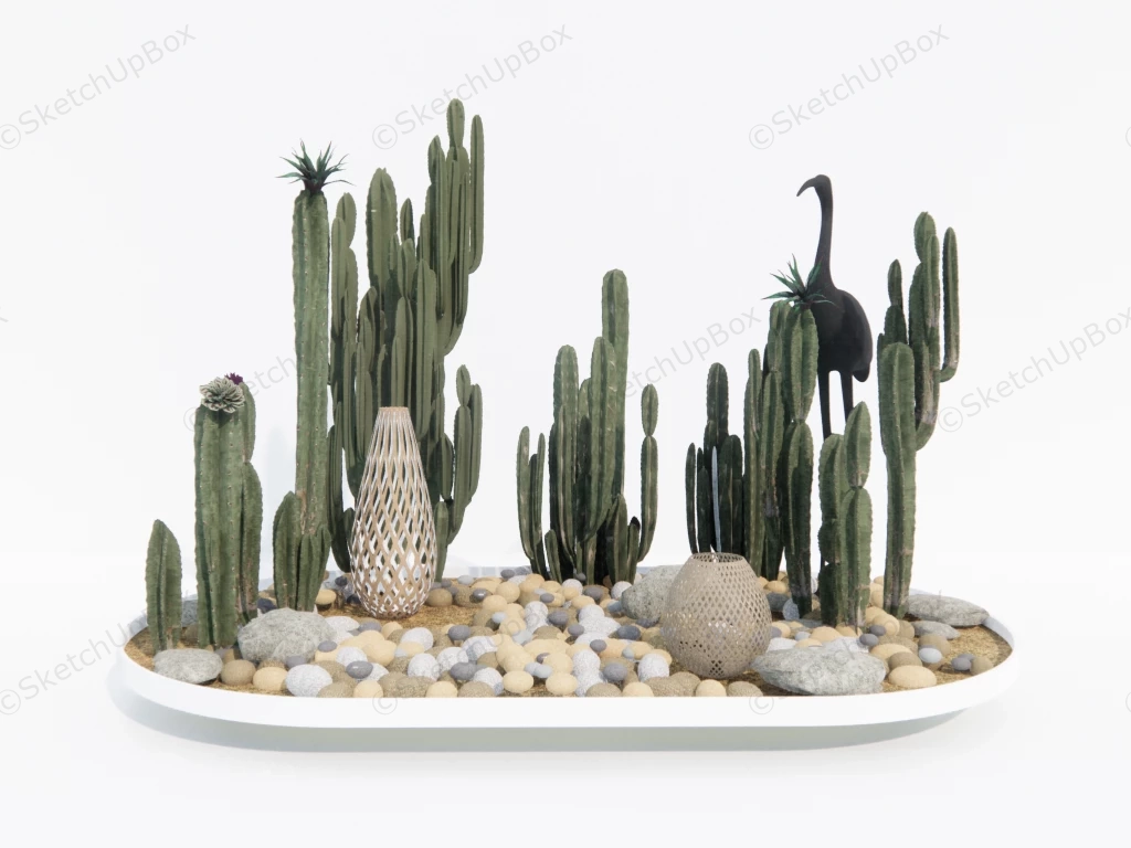 Backyard Cactus Garden Idea sketchup model preview - SketchupBox