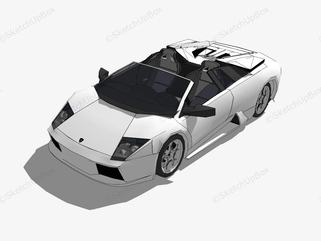 Lamborghini Murciélago Roadster White sketchup model preview - SketchupBox