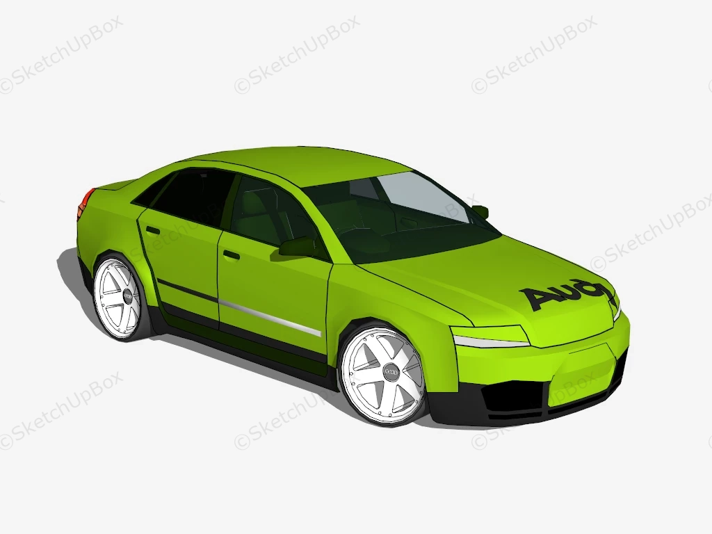 Audi RS3 Sedan Green sketchup model preview - SketchupBox