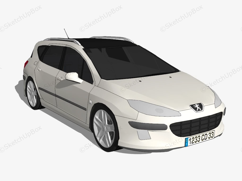 Peugeot 407 Station Wagon sketchup model preview - SketchupBox