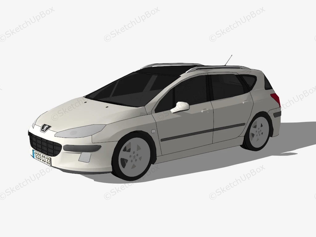 Peugeot 407 Station Wagon sketchup model preview - SketchupBox