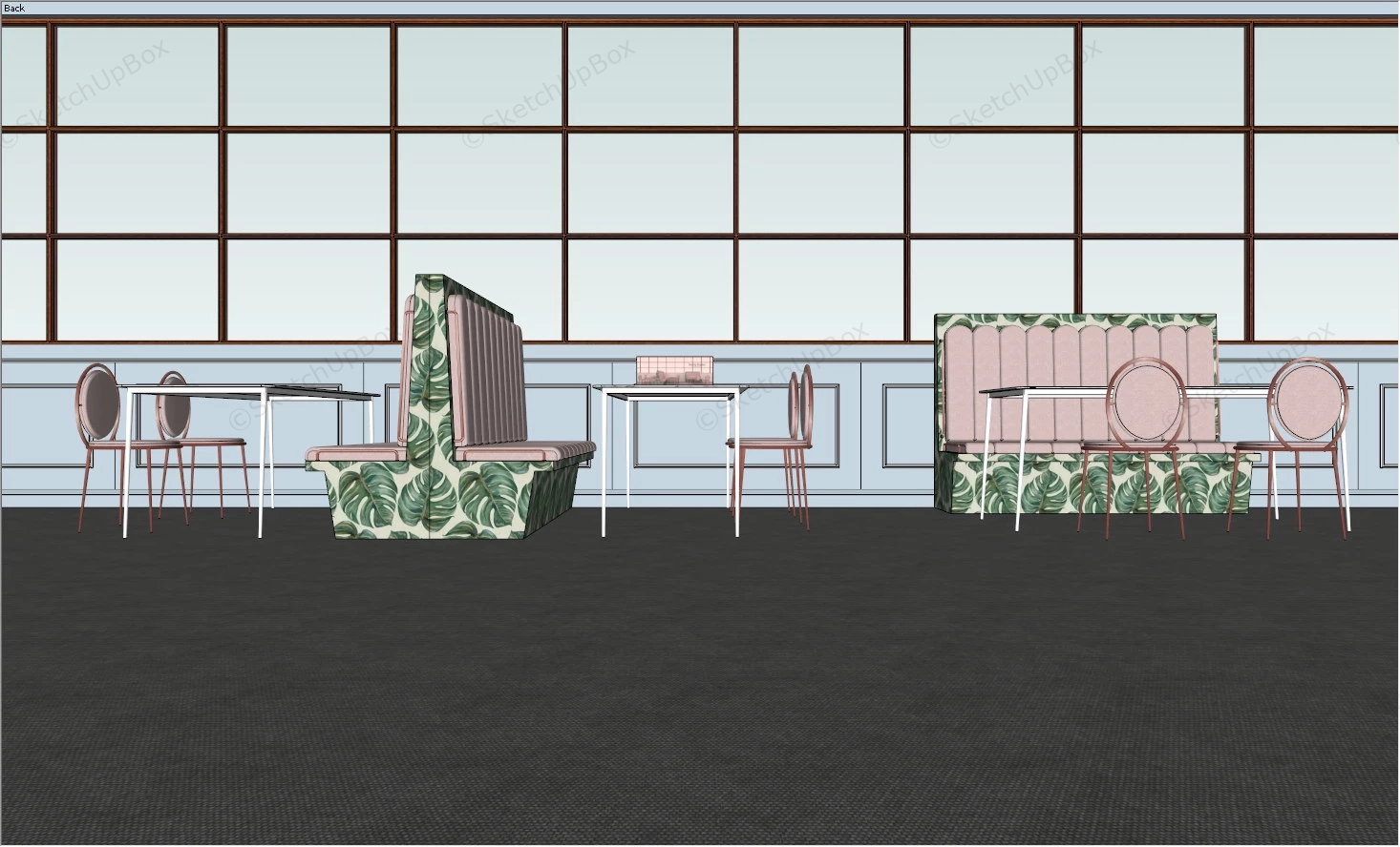 Restaurant Booths And Banquettes sketchup model preview - SketchupBox
