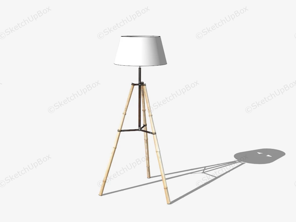 Triangle Bamboo Floor Lamp sketchup model preview - SketchupBox