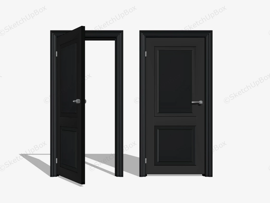 Black Interior Door sketchup model preview - SketchupBox