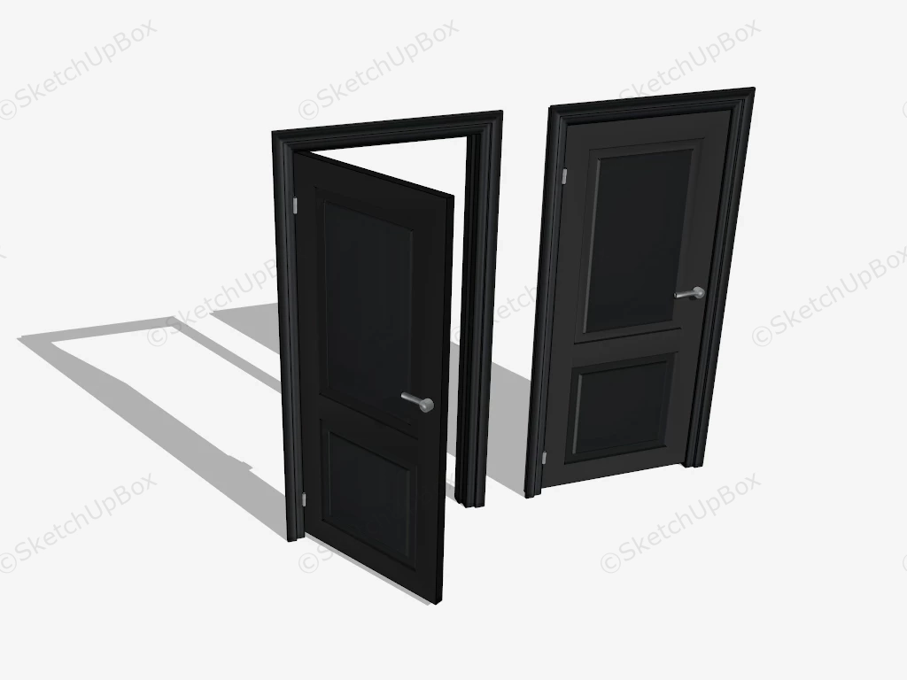 Black Interior Door sketchup model preview - SketchupBox