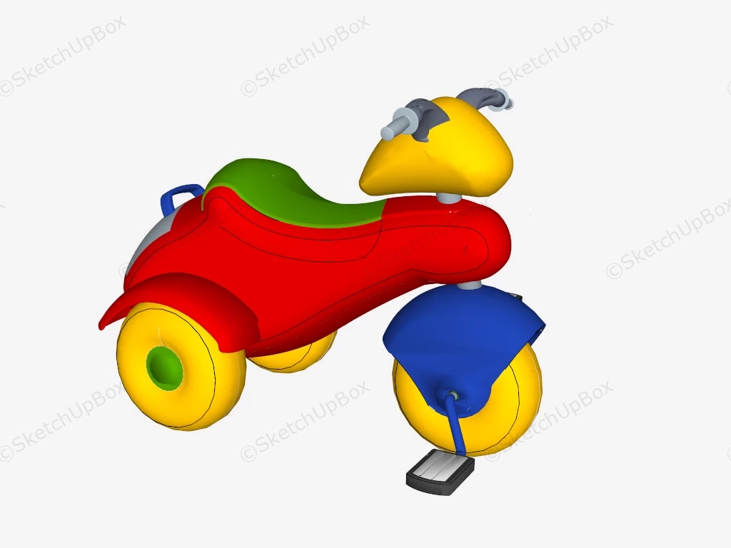 Plastic Toddler Tricycle sketchup model preview - SketchupBox
