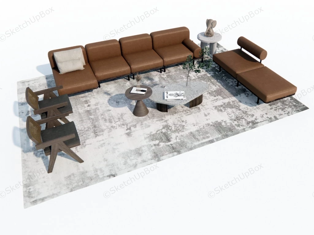 Wabi Sabi Living Room Set sketchup model preview - SketchupBox