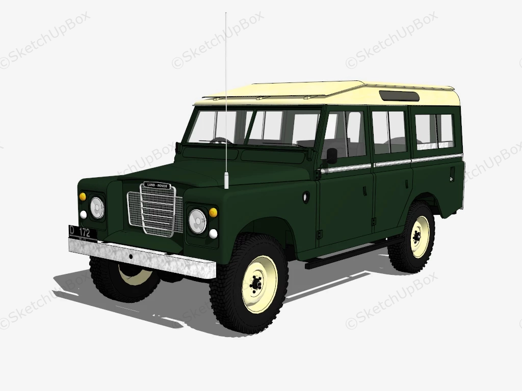 Land Rover Series III Station Wagon sketchup model preview - SketchupBox
