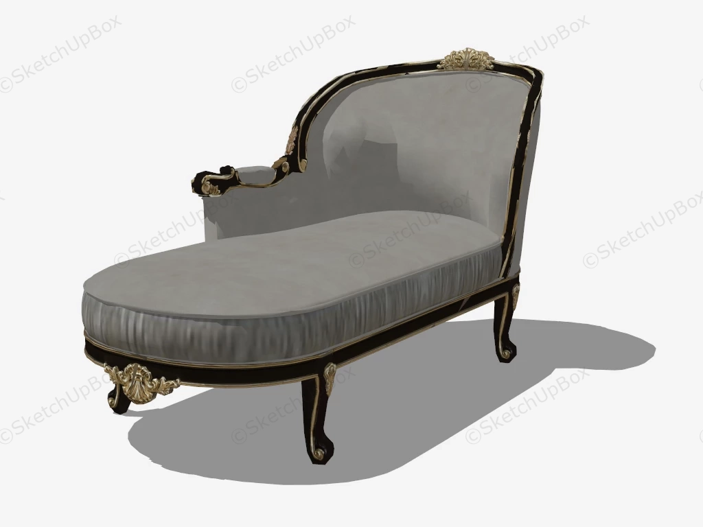 Antique French Chaise Longue sketchup model preview - SketchupBox