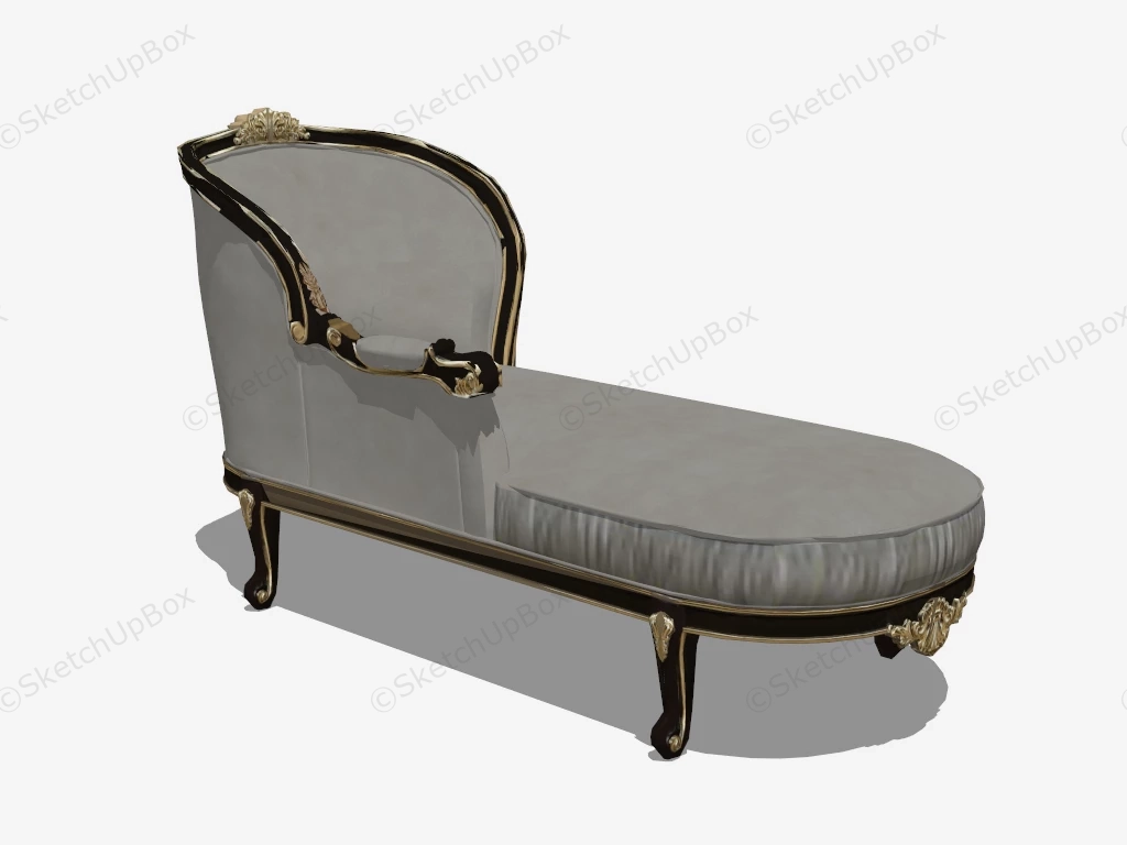 Antique French Chaise Longue sketchup model preview - SketchupBox