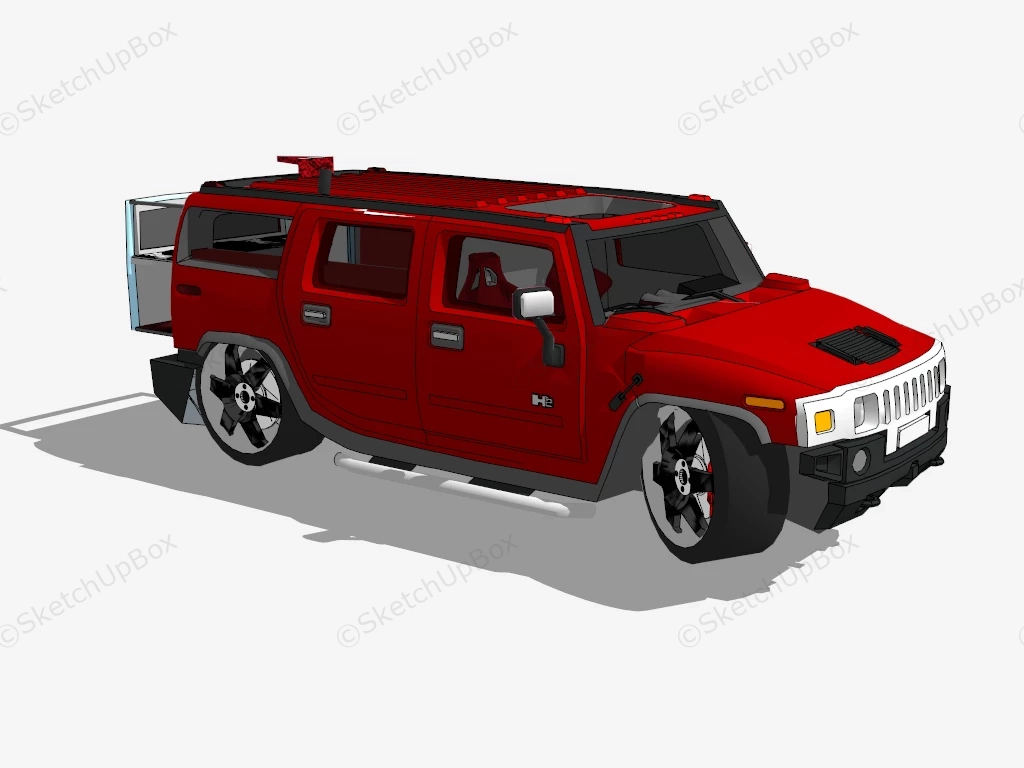 Hummer H2 With DJ Controller sketchup model preview - SketchupBox