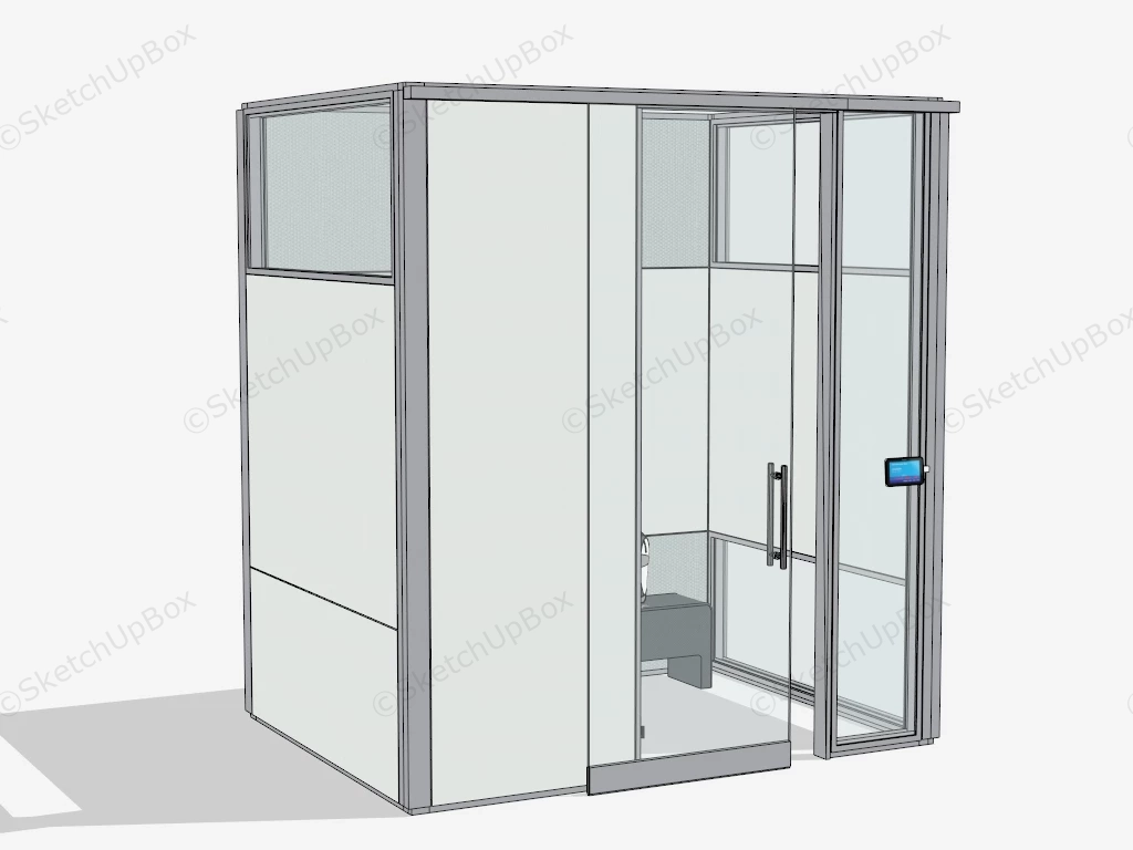 Glass Office Cubicle With Door sketchup model preview - SketchupBox