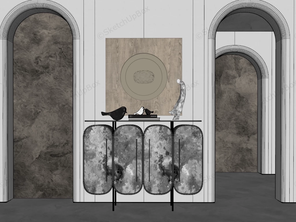 Entryway Accent Furniture Console Table Idea sketchup model preview - SketchupBox