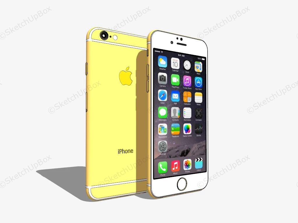 IPhone 5 Yellow sketchup model preview - SketchupBox