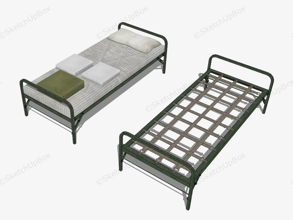 Military Bed sketchup model preview - SketchupBox