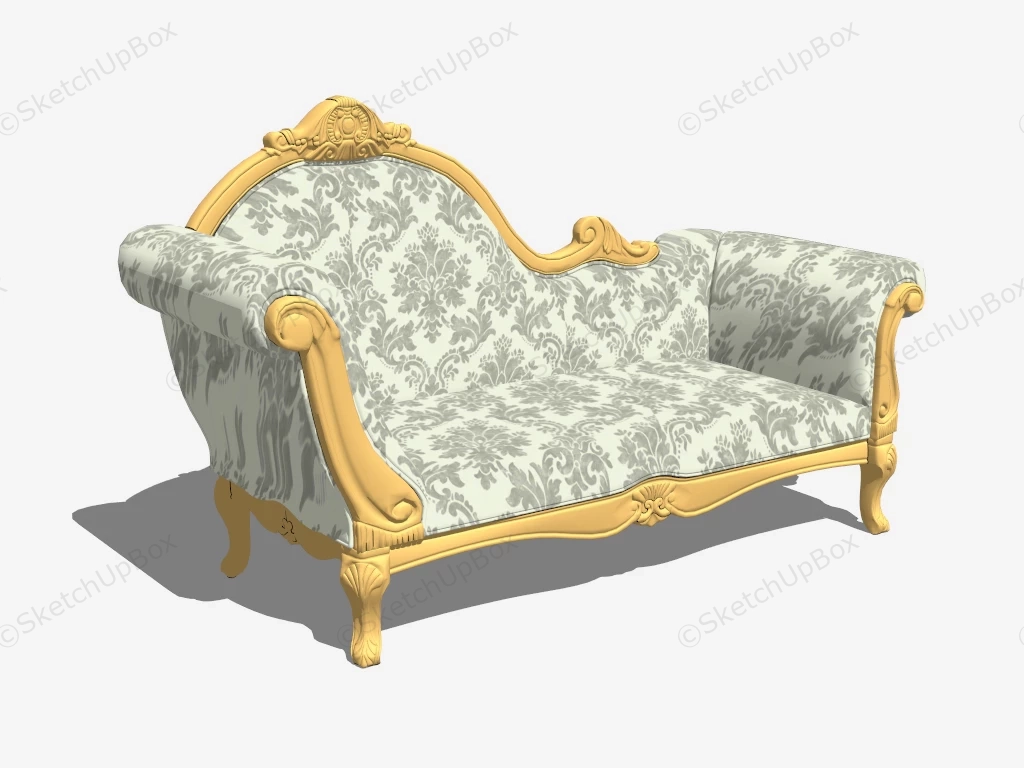 Victorian Chaise Longue sketchup model preview - SketchupBox