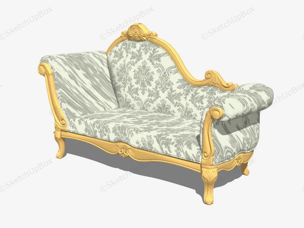 Victorian Chaise Longue sketchup model preview - SketchupBox