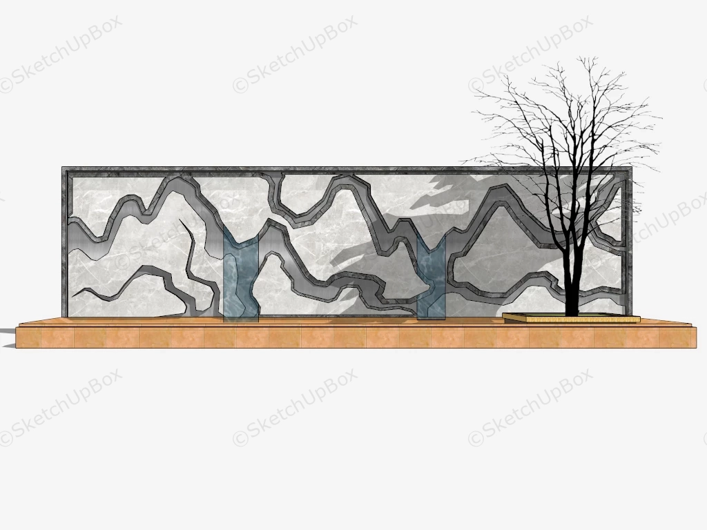 Landscape Garden Wall Idea sketchup model preview - SketchupBox