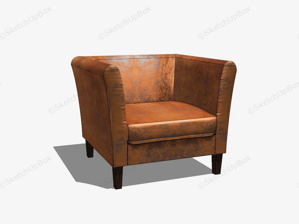Leather Club Chair sketchup model preview - SketchupBox