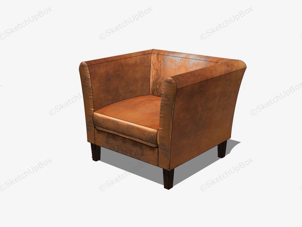 Leather Club Chair sketchup model preview - SketchupBox