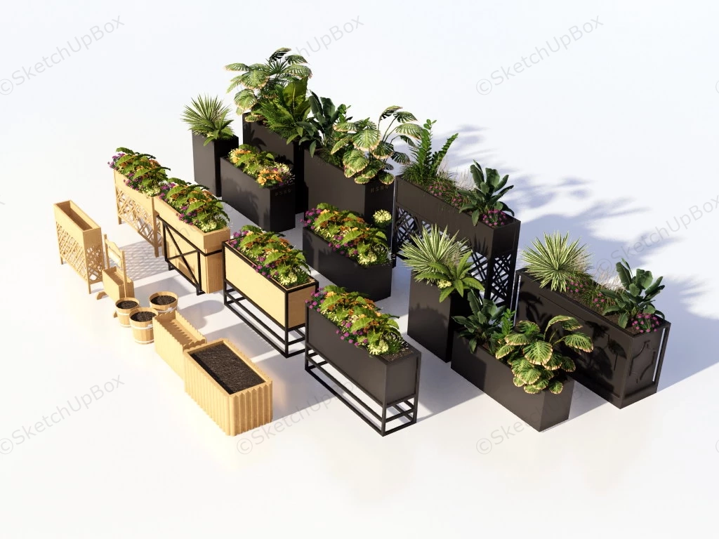 Raised Garden Planter Collection sketchup model preview - SketchupBox