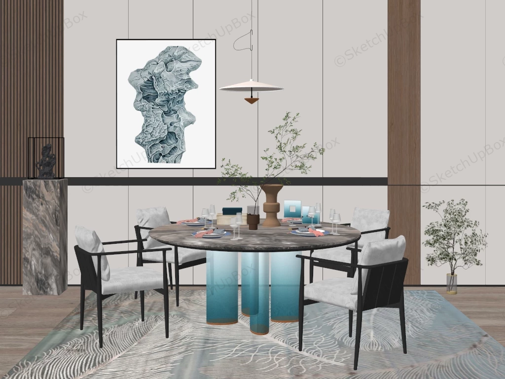 Art Deco Dining Room Design sketchup model preview - SketchupBox