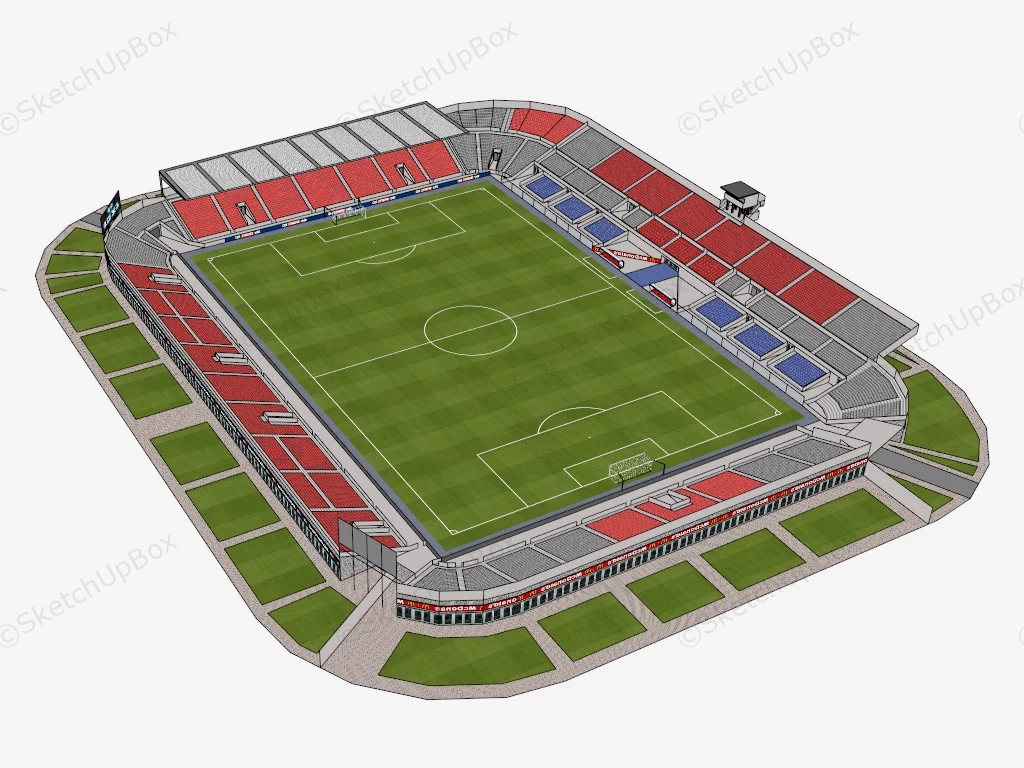 College Soccer Stadium sketchup model preview - SketchupBox