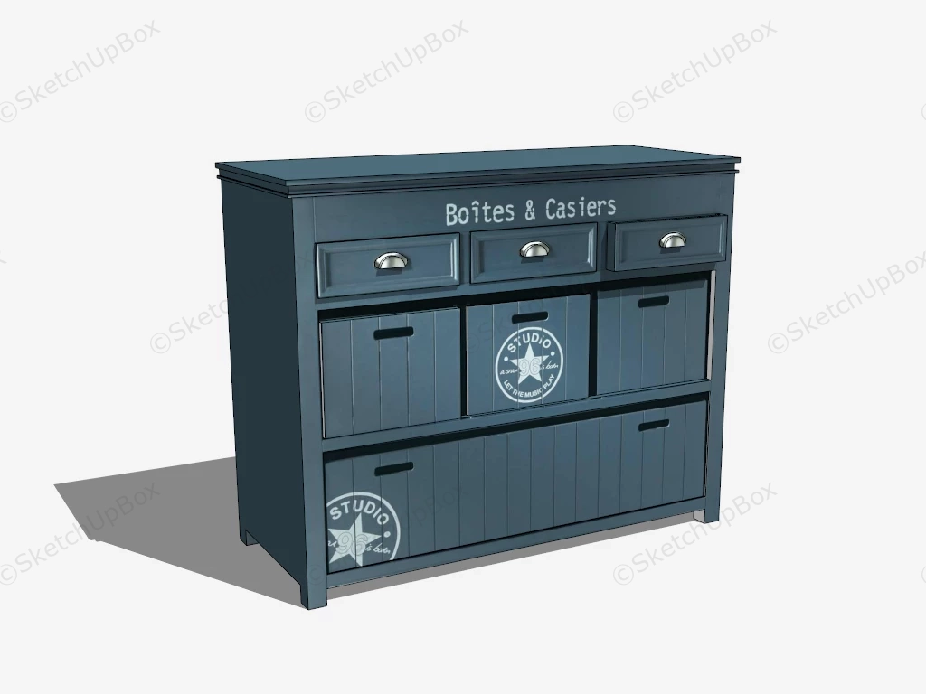 Blue Buffet Sideboard sketchup model preview - SketchupBox