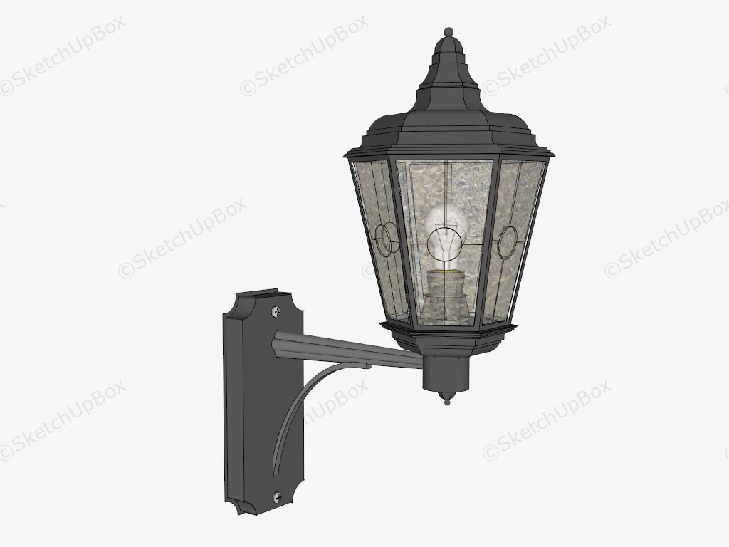 Wrought Iron Outdoor Sconce sketchup model preview - SketchupBox