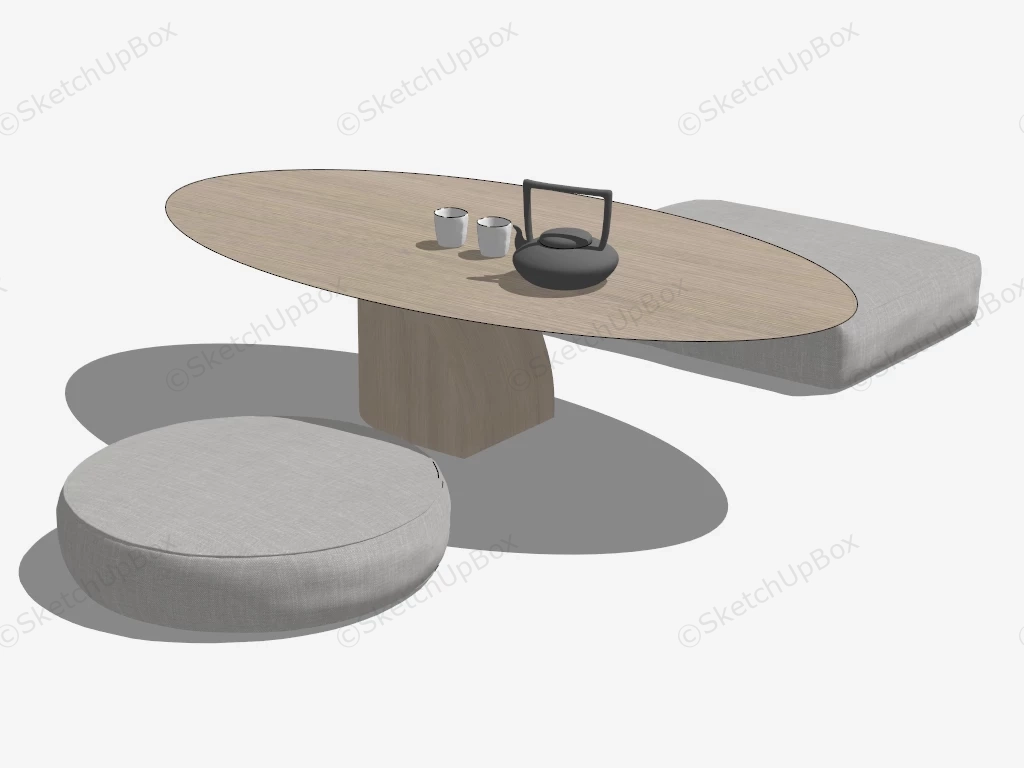 Japanese Style Coffee Table Set sketchup model preview - SketchupBox